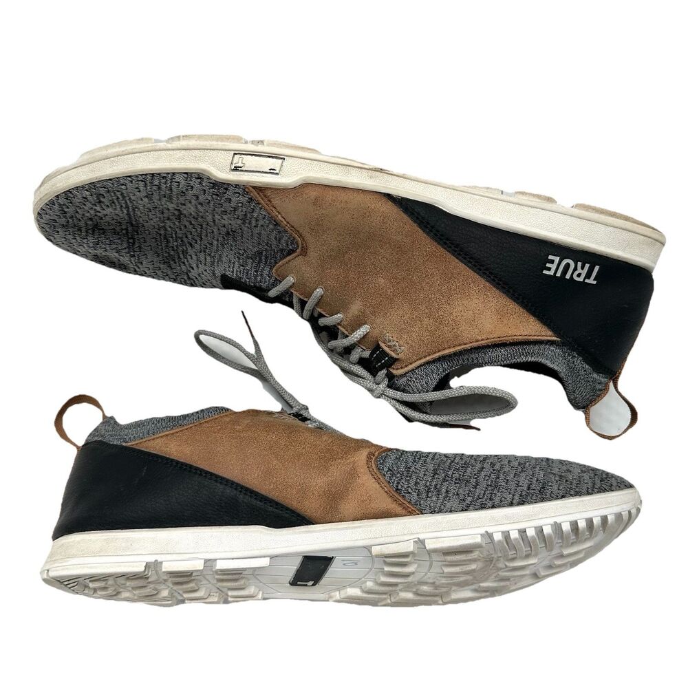 True Linkswear OG Feel Golf Shoe Mens 15 Gray Brown Blk Knit Leather Barefoot